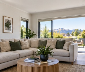 sunlit living room